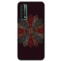 Huawei P Smart 2021 Kılıf Baskılı Kapak - Mandala Flower Wal +Tam Kaplayan Mat Seramik