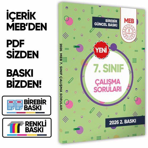 2026 7 Sınıf MEB Tüm Dersler Çalışma Soruları Soru Bankası (Renkli Baskı A4 Boyut) BASKI ÜCRETİ