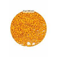 Turuncu Renk 4 mm Yaklaşık 660 adet / 60 gram Cam Boncuk Oya Yazma Bileklik ve Kolye