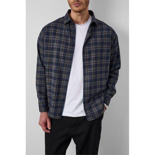 Dragon Relaxed Fit Pamuklu Kareli Flanel Erkek Gömlek - Yeşil