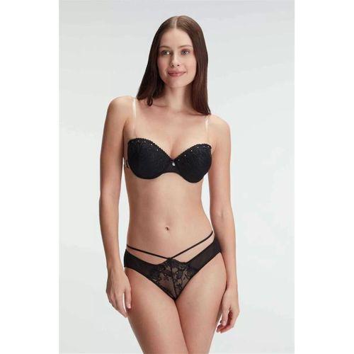 Balenli Push Up Destekli Straplez Şeffaf Sırt Sütyeni