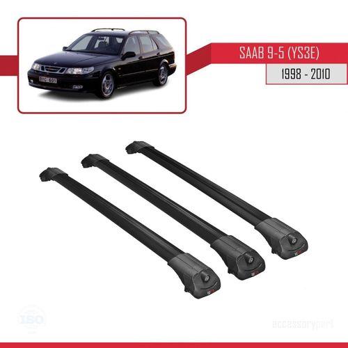 Saab 9-5 (YS3E) 1998-2010 Arası ile uyumlu ACE-1 Ara Atkı Tavan Barı SİYAH 3 ADET BAR