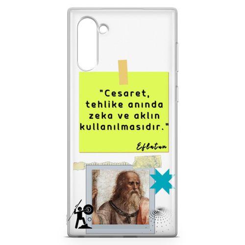 Samsung Galaxy Note 10 Kılıf Caps Eflatun Arka Kapak Koruma Desenli Full Koruyucu