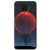 MRCİLETİSİM Xiaomi Redmi Note 9 Pro Kılıf Baskılı Kapak - Kanlı Ay + 5D Tam Kaplayan Cam