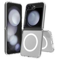 Galaxy Z Flip 6 Kılıf M-safe Şarj Özellikli Şeffaf Sert PC Zore Embos Kapak