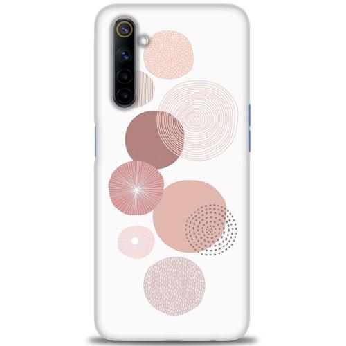 Realme 6 Kılıf HD Baskılı Kılıf - Mürdüm Daireler + Tam Ekran Koruyucu