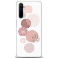 Realme 6 Kılıf HD Baskılı Kılıf - Mürdüm Daireler + Tam Ekran Koruyucu