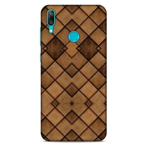 Huawei Y7 Prime 2019 Kılıf Patchwork (26) Tpu Silikon Kılıf Açık Kahverengi