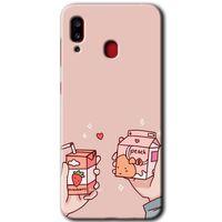 Samsung Galaxy A30 HD Baskılı Kılıf + 9D Tam Ekran Koruyucu - Meyveli Süt