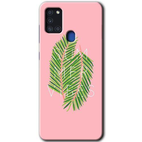 Potkal Hediye Fabrikası Samsung Galaxy A21s HD Baskılı Kılıf + 9D Tam Ekran Koruyucu - Summer Vibes