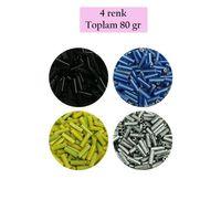 Uzun Boru Kesme Boncuk Çap 2mm Uzunluk 10 mm - 4 Renk - Toplam 80 Gram - BNC430