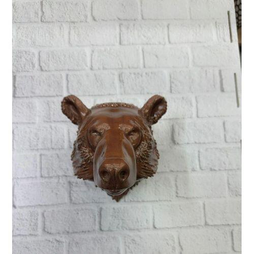 Dekoratif Ayı Duvar Heykeli Asılabilir Hediyelik 25x19 Cm