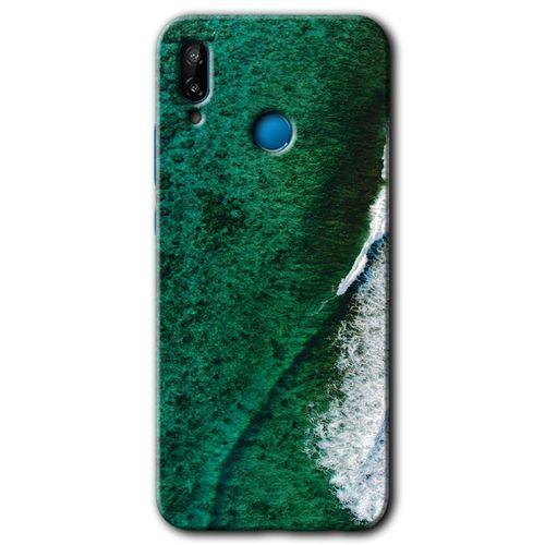 MRCİLETİSİM Huawei P20 Lite Kılıf HD Desen Baskılı Arka Kapak + Temperli Cam - Yeşil Okyanus