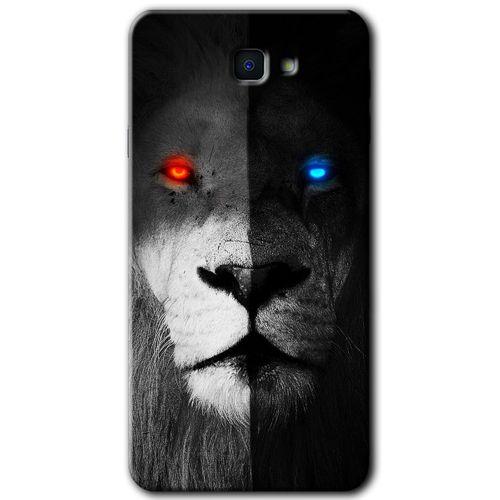 MRCİLETİSİM MRCİLETİSİM Samsung Galaxy J7 Prime 2 Kılıf HD Desen Baskılı Arka Kapak + Temperli Cam - Fire and Ice Lion