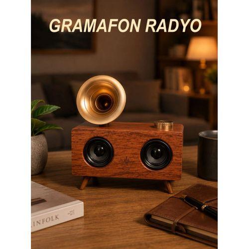 Gramafon Nostaljik Radyo Yüksek Ses Kalitesi Usb Tf Kart Aux Yeni Nesil