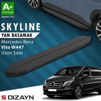 S-Dizayn Mercedes Vito W447 Uzun Şase Skyline Siyah Yan Basamak 253 Cm 2014 Üzeri A+ Kalite