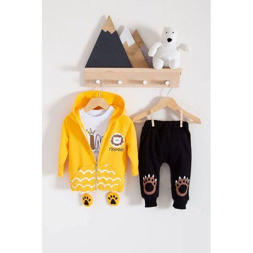 Aslan Desenli 3'lü Erkek Bebek Takımı