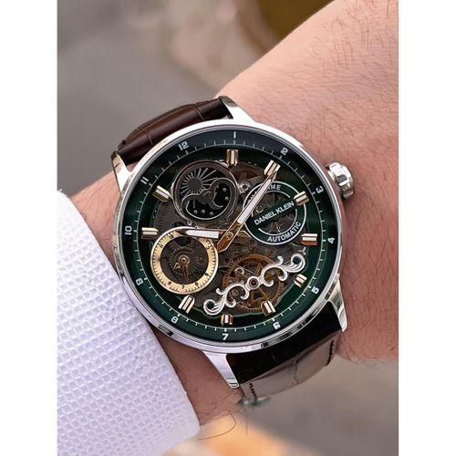 Daniel Klein Deri Kordon Otomatik Mekanizma Metap Ve Güneş Kadranlı Erkek Kol Saati+Bileklik 14013.3