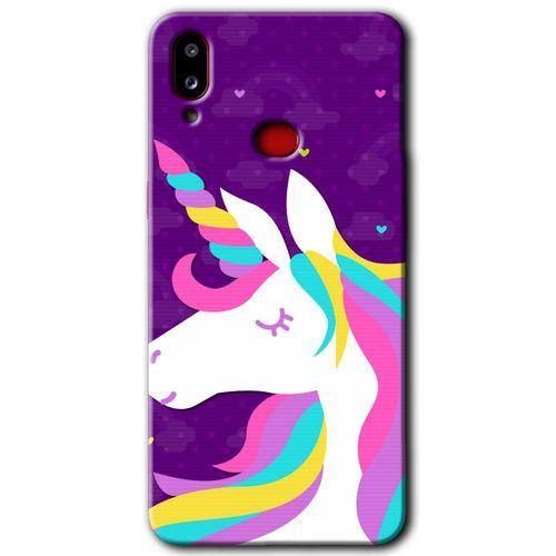 MRCİLETİSİM Samsung Galaxy A10s Kılıf Baskılı Kapak - Unicorn Sleep + 5D Tam Kaplayan Cam
