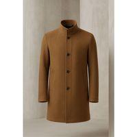 Bertolucci Dik Yaka Fit Kalıp Fileto Cepli Erkek Kaşe Kaban - Camel