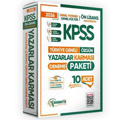 2026 KPSS ÖnLisans Yazarlar Karması GY-GK Türkiye Geneli Kurumsal 10lu Deneme Paketi Dijital Çözüm