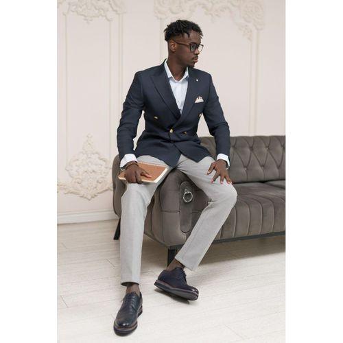 Regular Fit İtalyan Yaka Astarlı Torba Cepli Kruvaze Blazer Ceket