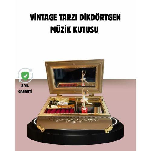 Balerinli Müzikli Takı Kutusu Piyano Tasarım Kız Çocuk Hediyelik