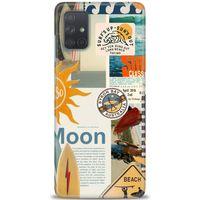 Samsung Galaxy A51 Kılıf HD Baskılı Kılıf - Moon + Tam Ekran Koruyucu