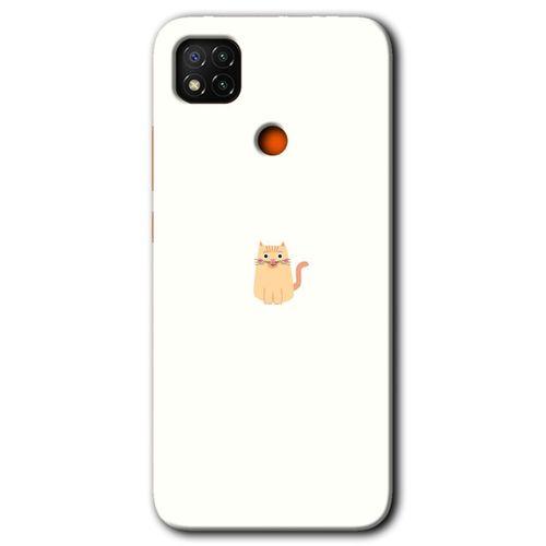 Xiaomi Redmi 9c Kılıf Baskılı Arka Kapak - Cat Minimalism +Tam Ekran Koruyucu