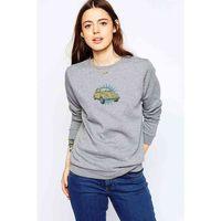 Vosvos Sarı Volkswagen Beetle Baskılı Gri Kadın Sweatshirt