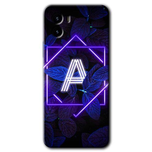 Vivo Y15s HD Baskılı Kılıf + 9D Tam Ekran Koruyucu - Dark Neon Yaprak A Harfi