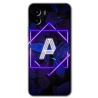 Vivo Y15s HD Baskılı Kılıf + 9D Tam Ekran Koruyucu - Dark Neon Yaprak A Harfi