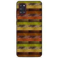 Samsung Galaxy A31 Kılıf Patchwork (48) Bumper Kılıf Kahve Yeşil