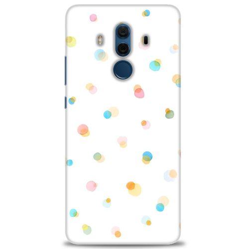 Huawei Mate 10 Pro Kılıf HD Baskılı Kılıf - Rengarenk Puantiye + Tam Ekran Koruyucu