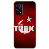 Oppo A55 Kılıf HD Desen Baskılı Arka Kapak + Temperli Cam - Ayyıldız Türk