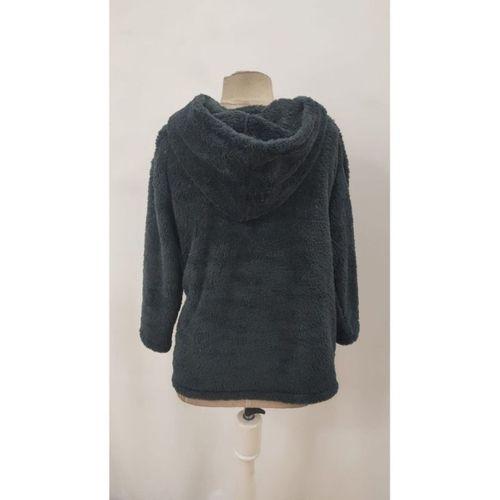 Kadın Uzun Kollu Kapşonlu önden Fermuarlı Cepli Welsoft Ceket