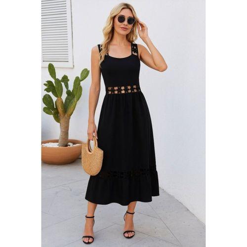 Kadın Askılı Dantel Detaylı Kiloş Janjan Krep Elbise