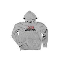 Marvel Universe Logo Gri Kapşonlu Sweatshirt Hoodie