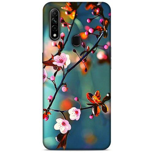 Lopard Oppo A31 Uyumlu Kılıf Bahar (45) Liquid Air Kılıf Beyaz Pembe Çiçek