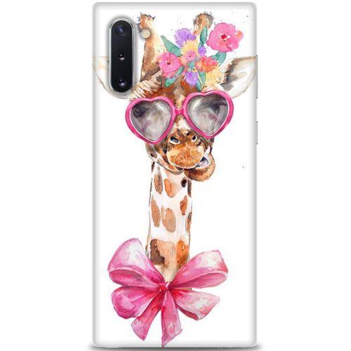Samsung Galaxy Note 10 Kılıf HD Baskılı Kılıf - Gözlüklü Zürafa + Tam Ekran Koruyucu