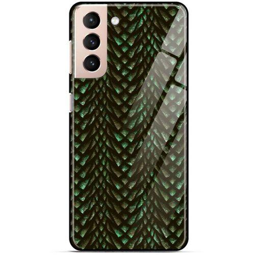 Samsung Galaxy S21 Plus Kılıf Dragons (3) Kapak Ejderha Cilt Yeşil