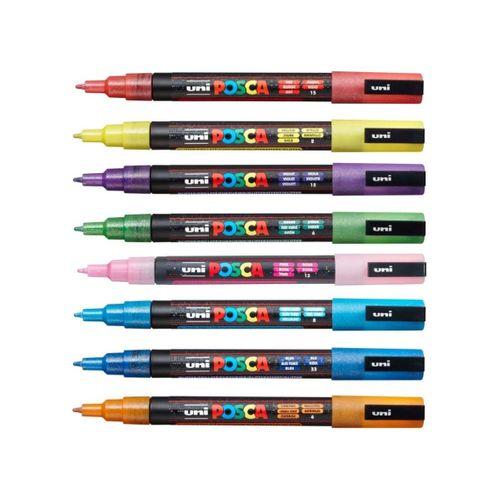 UNİBALL POSCA 0.9-1.3 SU BAZLI POSTER MARKÖRÜ SİMLİ 8 Lİ