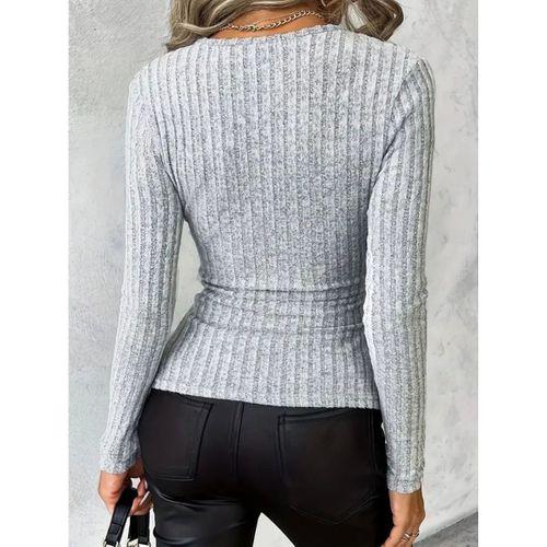 Kadın Uzun Kollu Kruvaze Yaka Yandan Düğme Detaylı şardonlu Kaşkorse Bluz