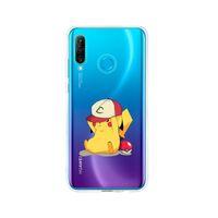 Huawei P30 Lite Pokemon Desenli Premium Şeffaf Silikon Kılıf