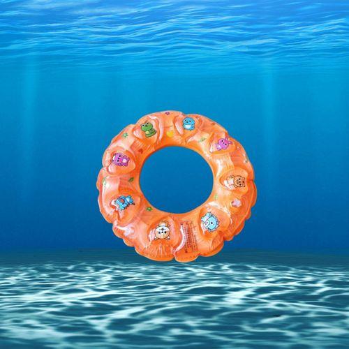 3-6 Yaş Turuncu Boncuklu 50 Cm Şişme Bebek Deniz Simidi, Havuz Plaj Can Simidi, Şişme Yüzme Simidi