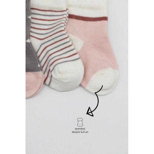 Bistyle Bistyle 3'Lü Penye Kız Soket Çorap BS10112 Gri