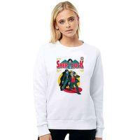 Sherlock Comic Baskılı Beyaz Kadın Sweatshirt