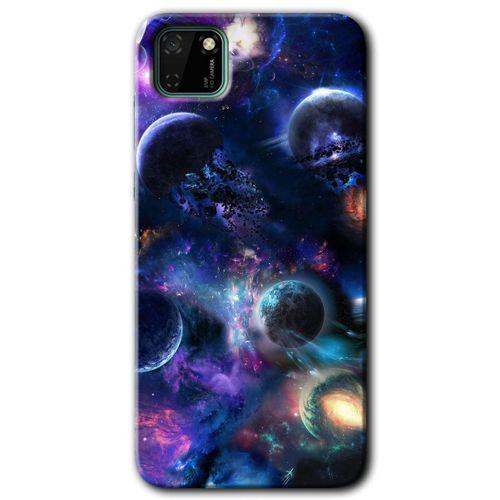 Huawei Y5P Kılıf HD Desen Baskılı Arka Kapak - Gezegen Karışımı + Kırılmaz Cam