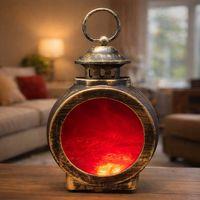 LED Işıklı Alev Efektli Dekoratif Şömine Fener