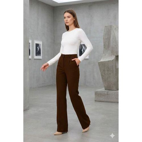 Kadın Yüksel Bel Full Likralı Palazzo Pantolon